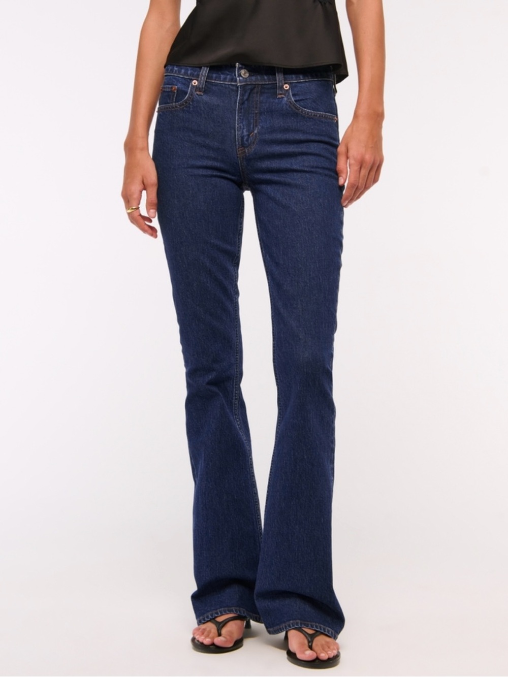 NWT Abercrombie & Fitch Sz 24 LONG The Bootcut Mid Rise Denim Dark Wash Jeans